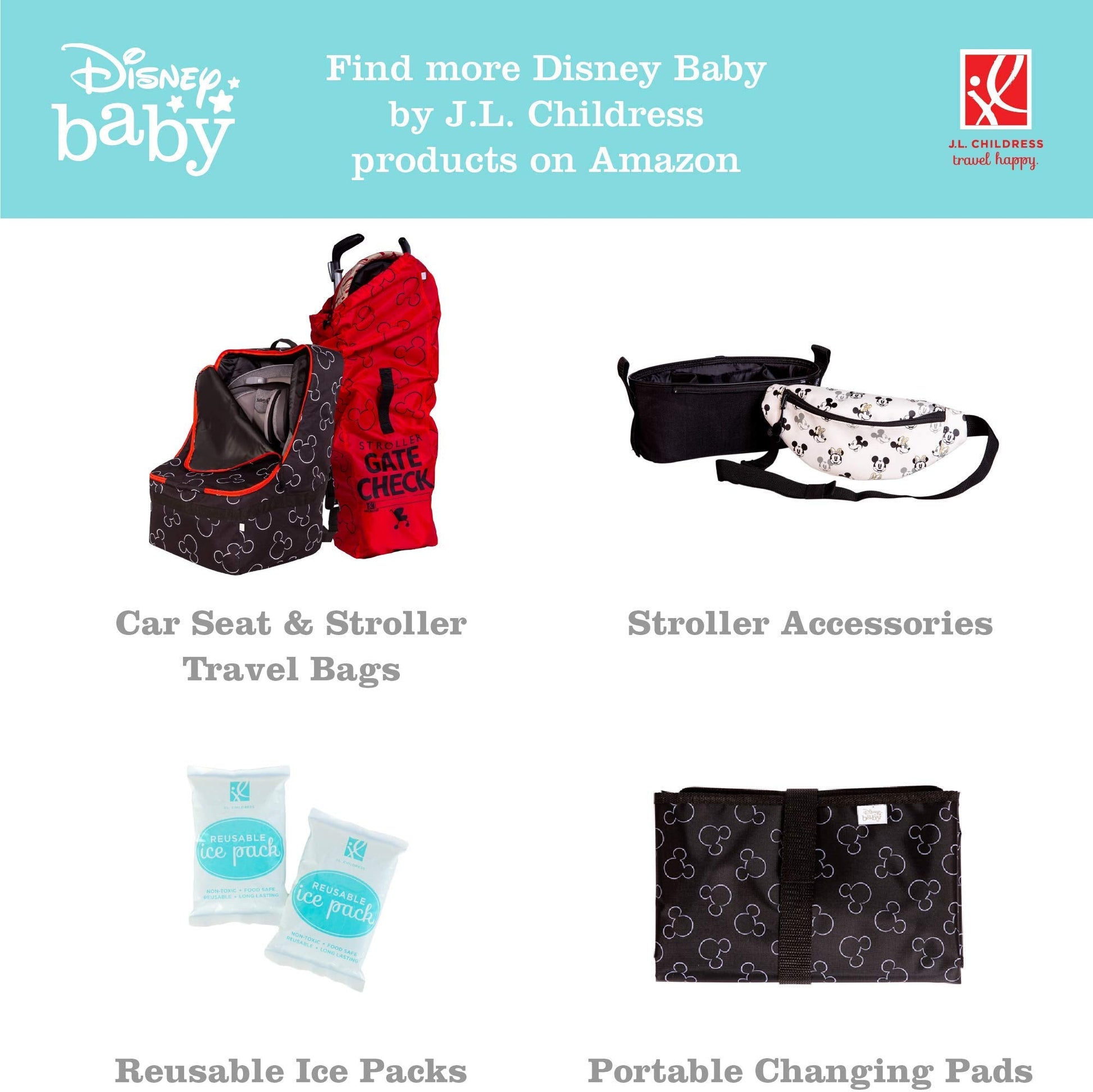 J.L. Childress Disney Baby cooler bag showing front pocket storage
