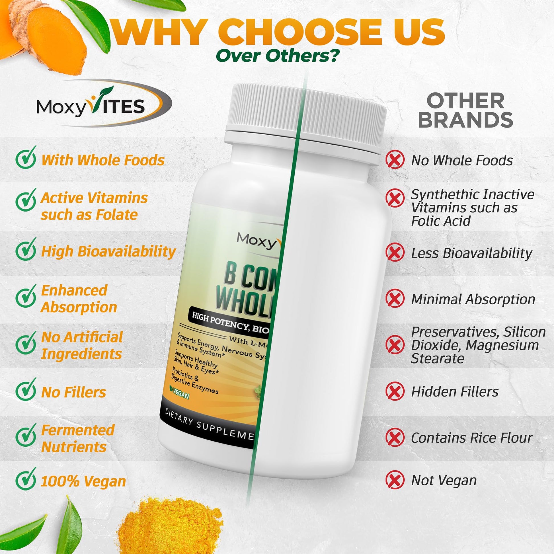 Authentic USA imported plant based immune support vitamin B dietary supplement packaging