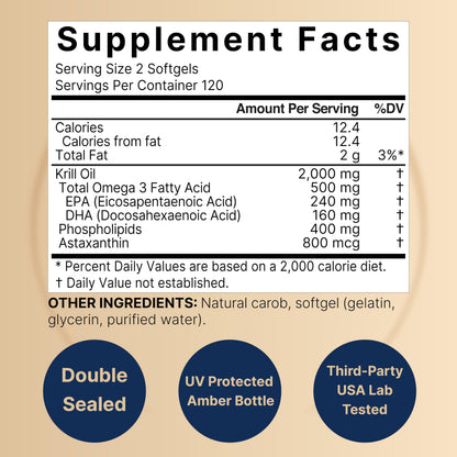 NatureBell omega 3 krill oil dietary supplement bottle showcasing triple strength formula benefits