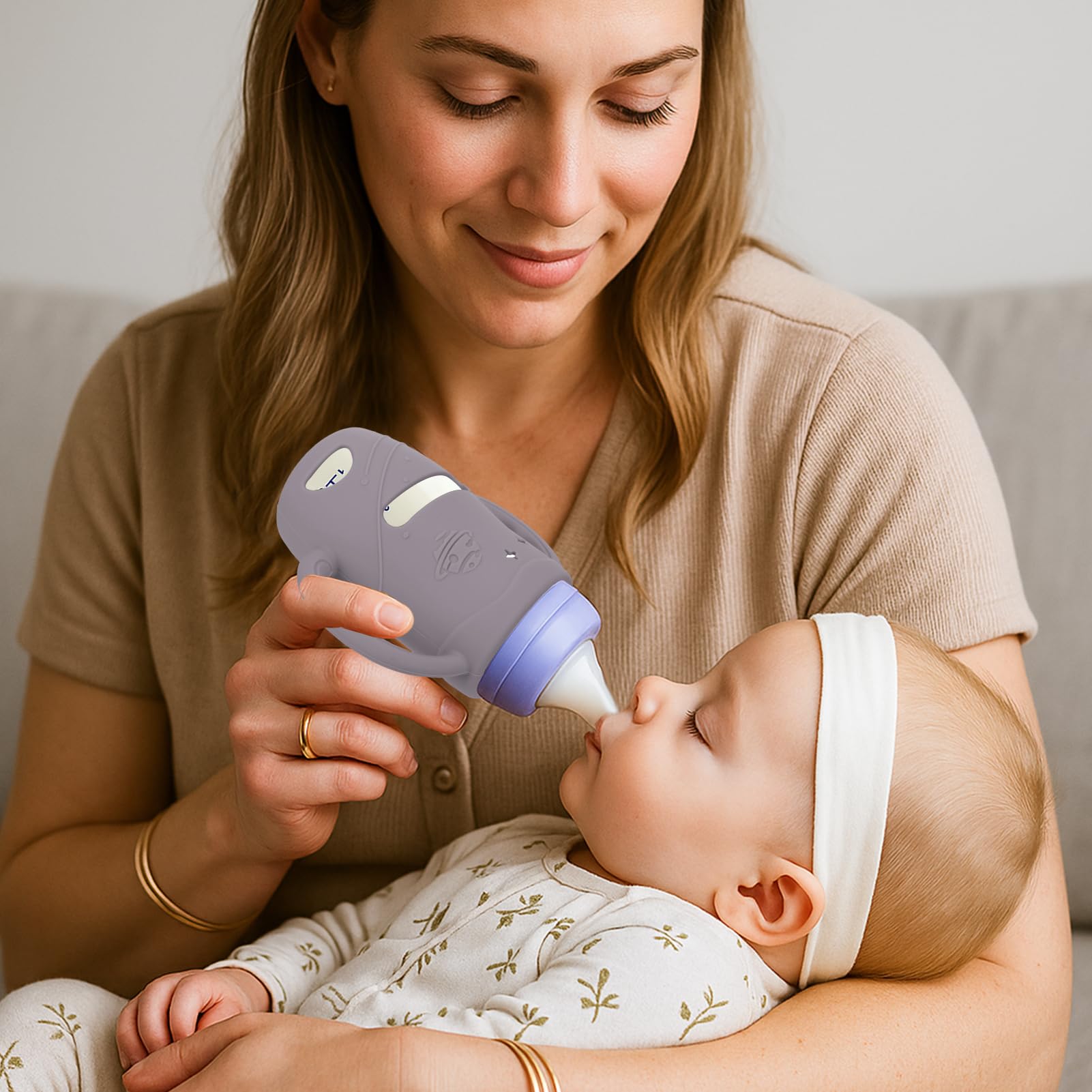 Lansinoh bottle with protective silicone cover and planetary graphics