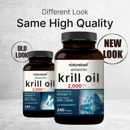 Close up of pure mercury free krill oil softgels rich in EPA and DHA ingredients
