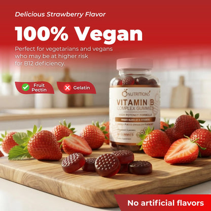 O NUTRITIONS high potency vitamin B12 and biotin gummies for hair and skin