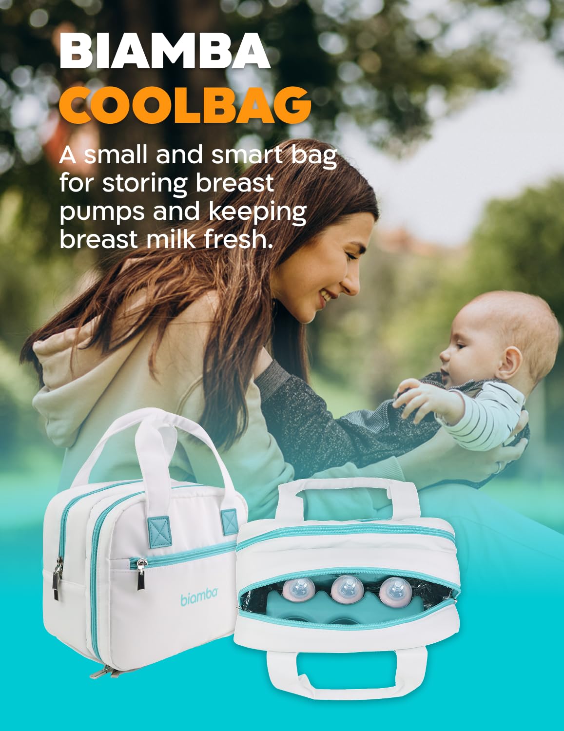 Biamba cooler bag showing six bottle storage compartments