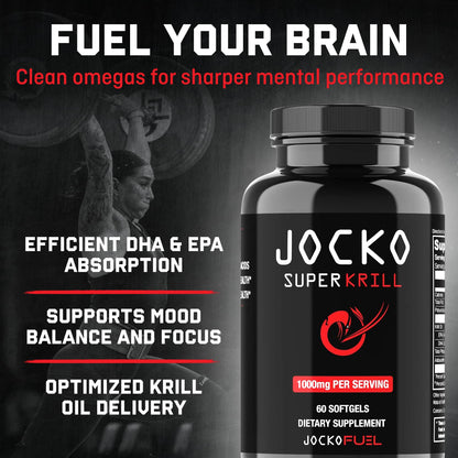Jocko Fuel Super Krill Oil 60 softgels label details and ingredients