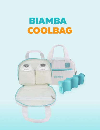 Side profile of Biamba breastmilk bag with dual zipper access