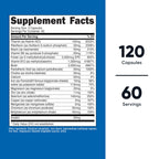 Nutricost High Potency Vitamin B Complex supplement showing side label ingredients and active methylated folate