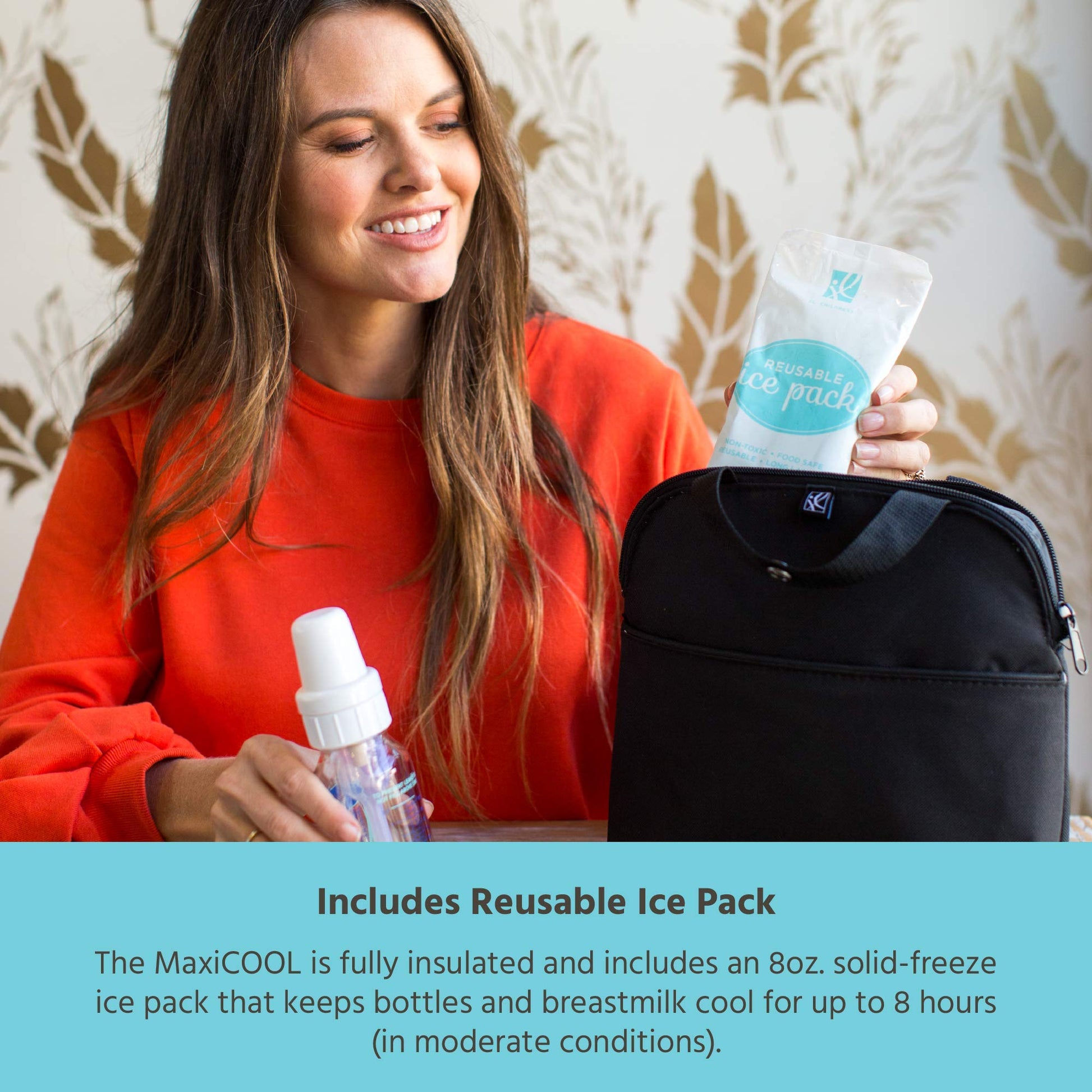 J.L. Childress MaxiCOOL cooler bag showing internal storage for bottles