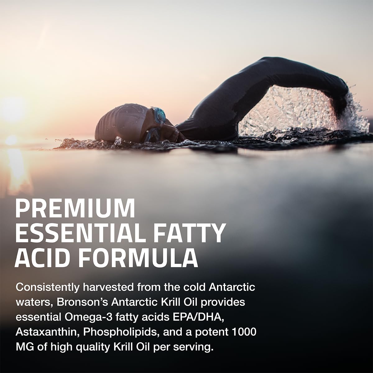 Imported USA Bronson Antarctic krill oil softgels for cardiovascular support