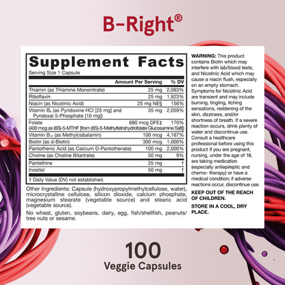 Close-up of Jarrow Formulas B-Right dietary supplement for metabolism and stress management