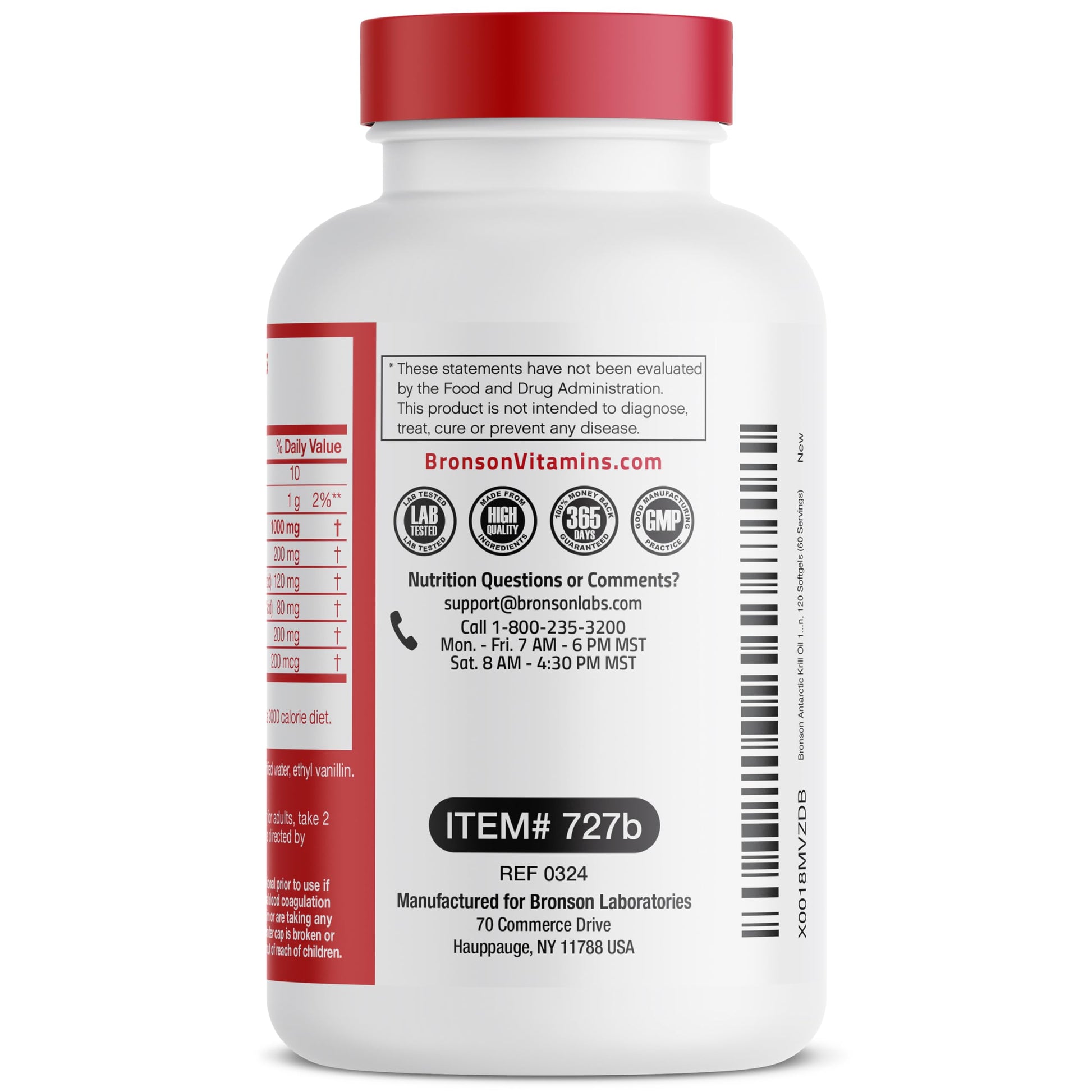 Bronson Vitamins krill oil heavy metal tested product certification seal