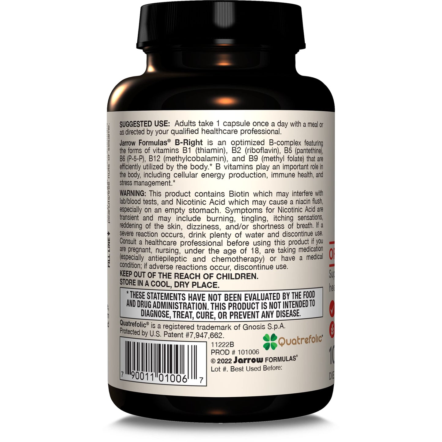 Premium Jarrow Formulas B-Right Optimized B-Complex bottle showcasing cellular energy benefits