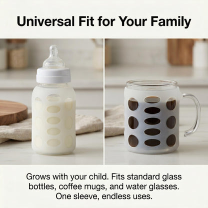 Durable BPA-free silicone sleeve for glass coffee mugs