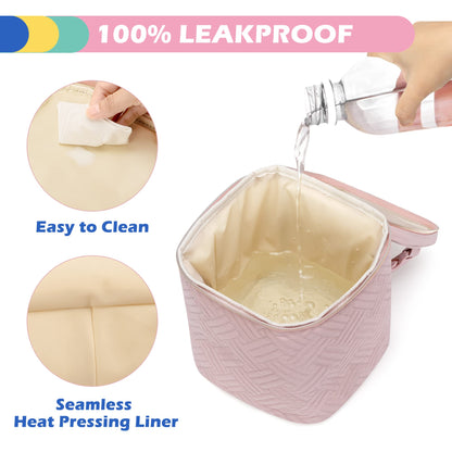 Fasrom baby bottle cooler bag showing internal waterproof liner