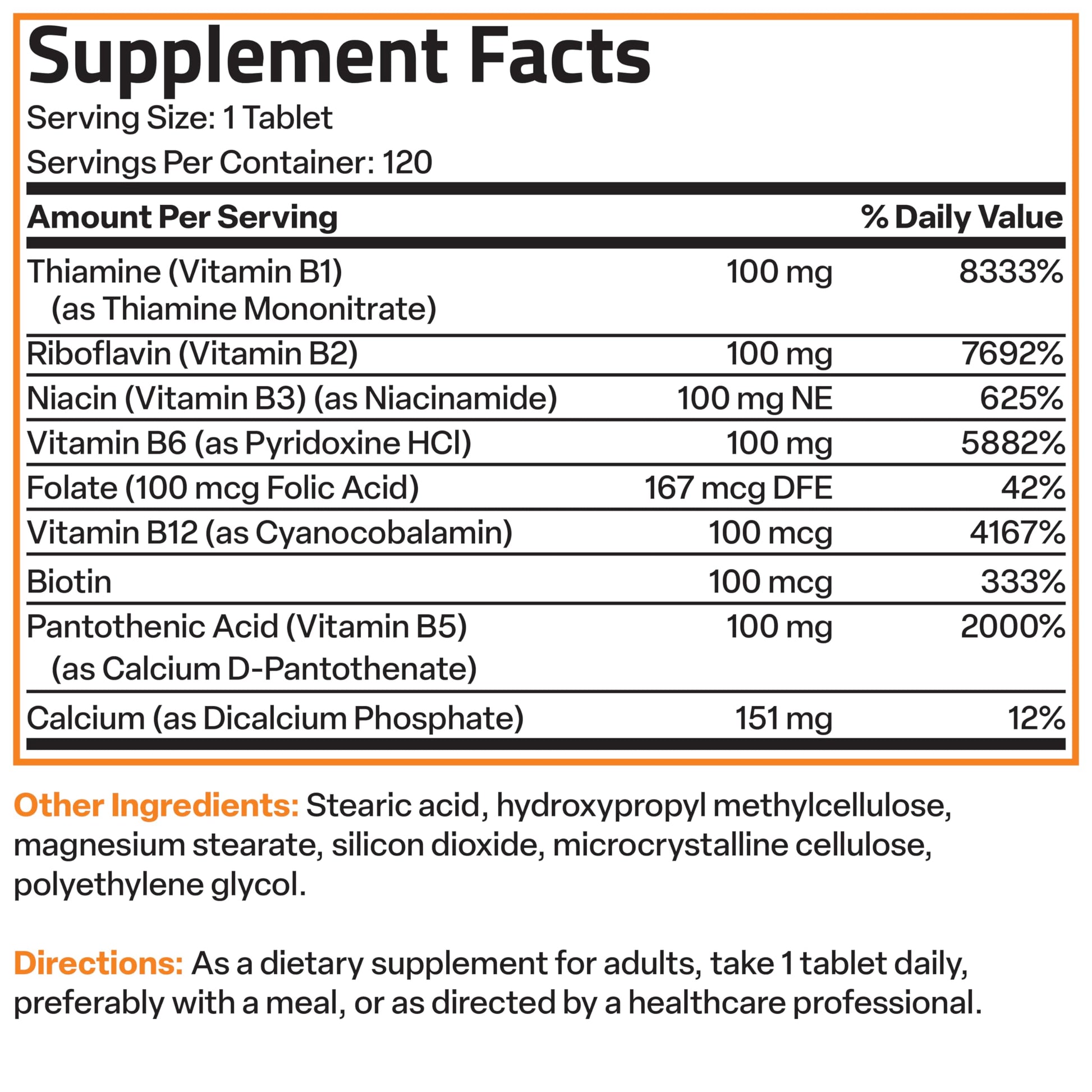 Bronson Super B 100 capsule size comparison and daily dosage recommendations graphic instructions