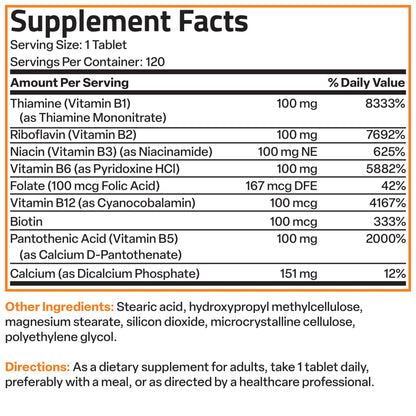 Bronson Super B 100 capsule size comparison and daily dosage recommendations graphic instructions