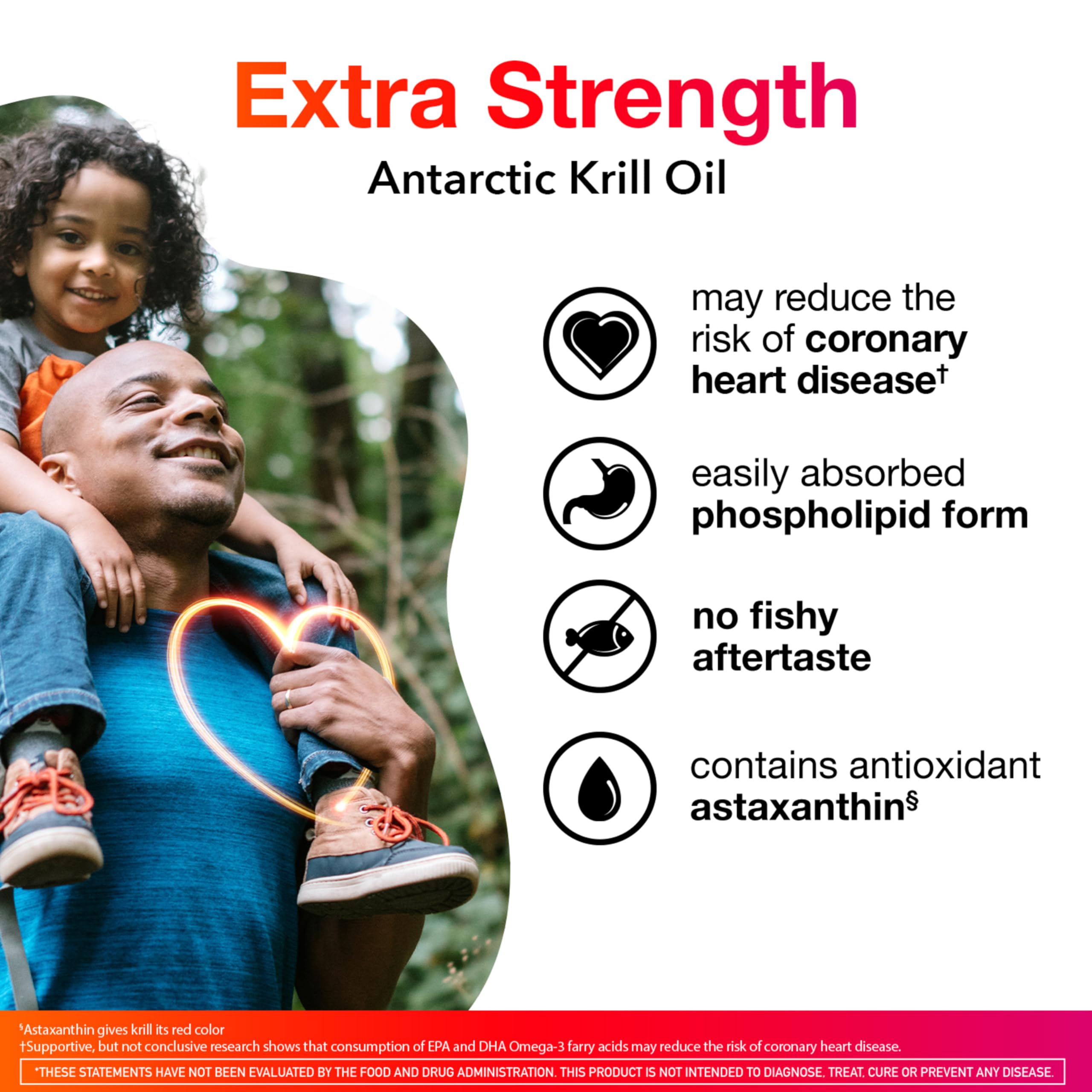 MegaRed extra strength omega 3 krill oil supplement bottle showing ingredient details.