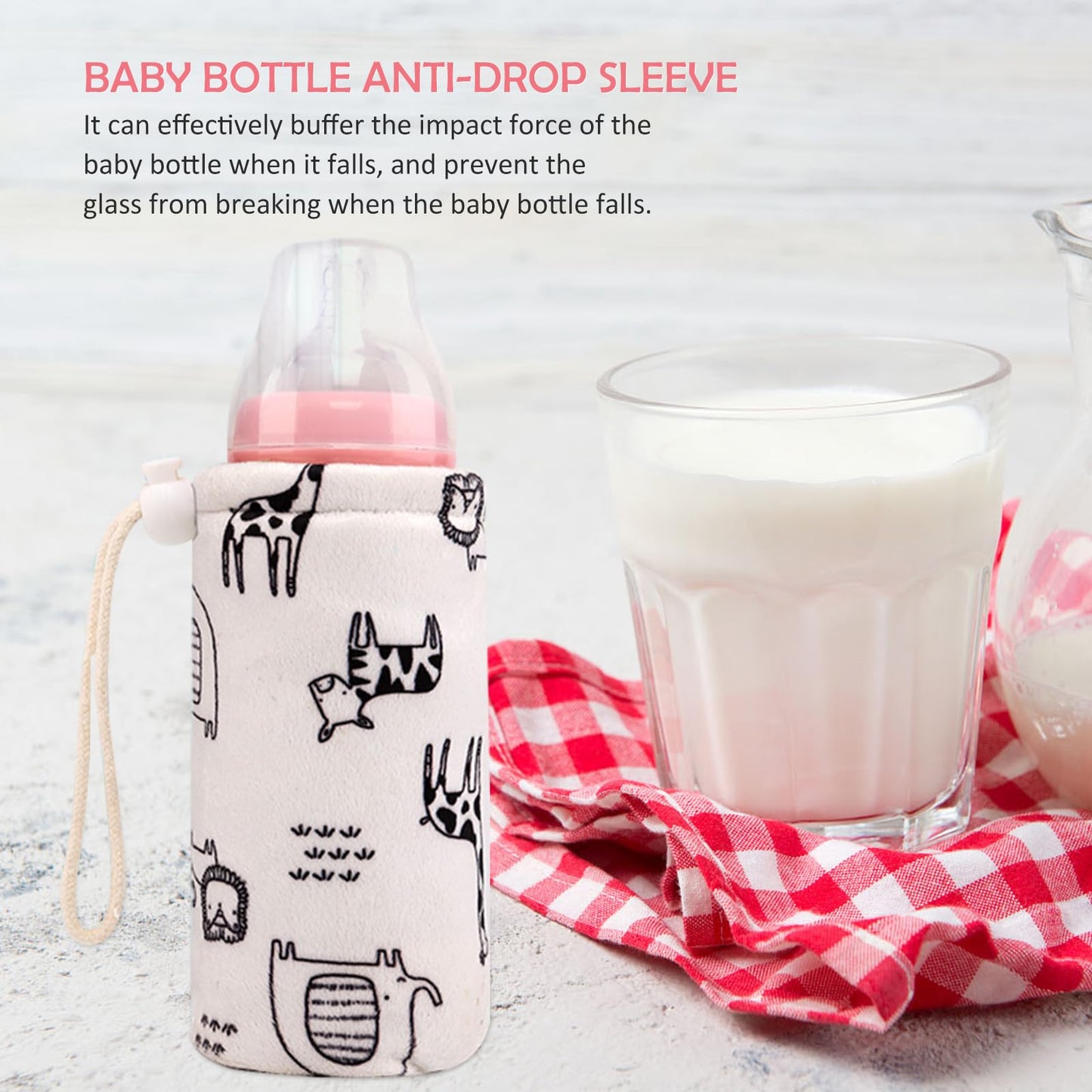 Soft plush lamb cashmere bottle cover with hanging string