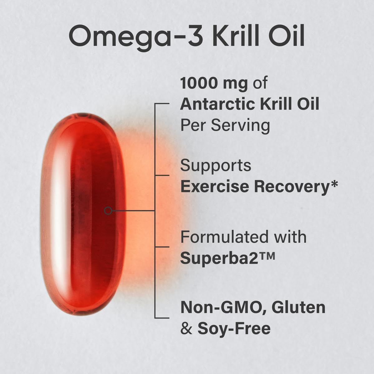 Sports Research double strength krill oil dietary supplement supplement facts and premium ingredients label.