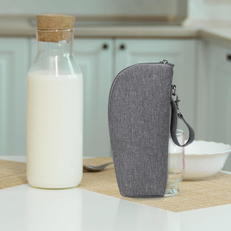 Side view of Besportble nursing bottle carrier with handle