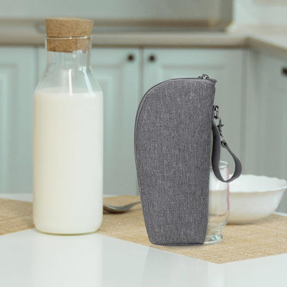 Side view of Besportble nursing bottle carrier with handle