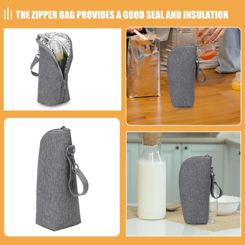 Internal thermal lining of portable bottle warmer pouch
