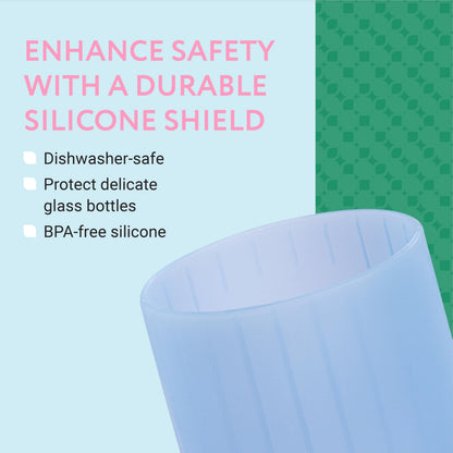 Impresa glass bottle sleeve showing measurement window feature