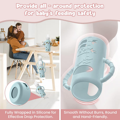 Heat-insulating silicone sleeve set for Dr Browns glass bottles