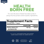 Freeda Vitamin B1 supplement bottle side profile showing ingredient facts
