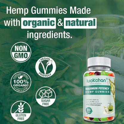 Luckchan 160 count hemp gummies packaging
