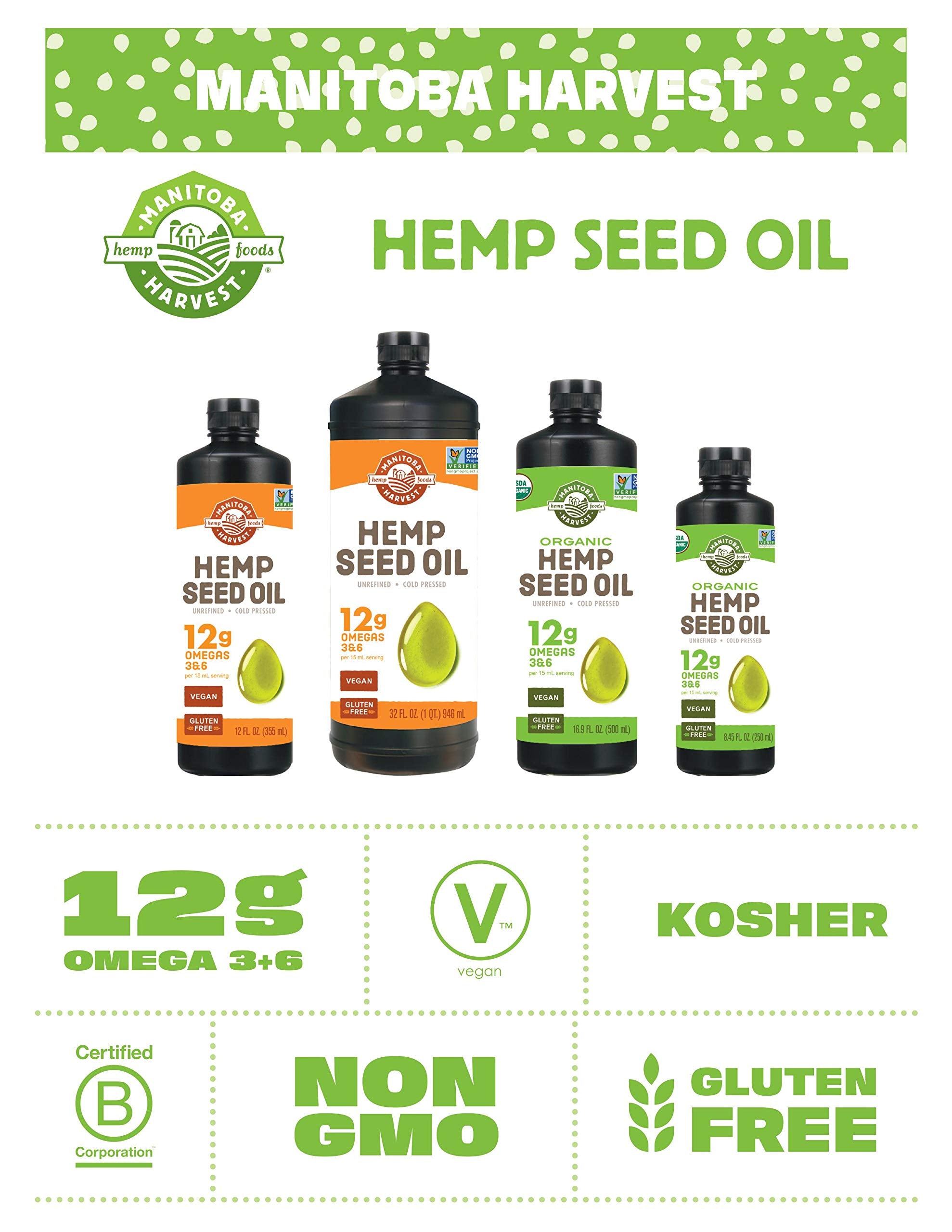 Manitoba Harvest hemp oil nutritional label close up