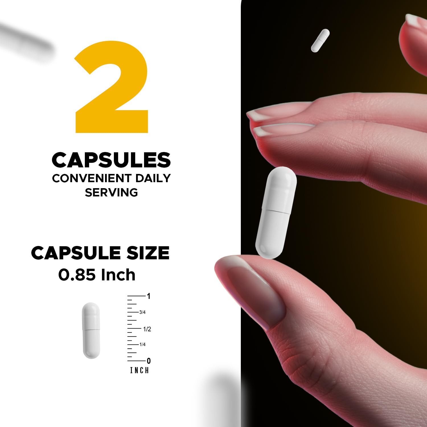 Close up of Vitabod Benfotiamine vegetarian capsules showing the clean white powder formulation
