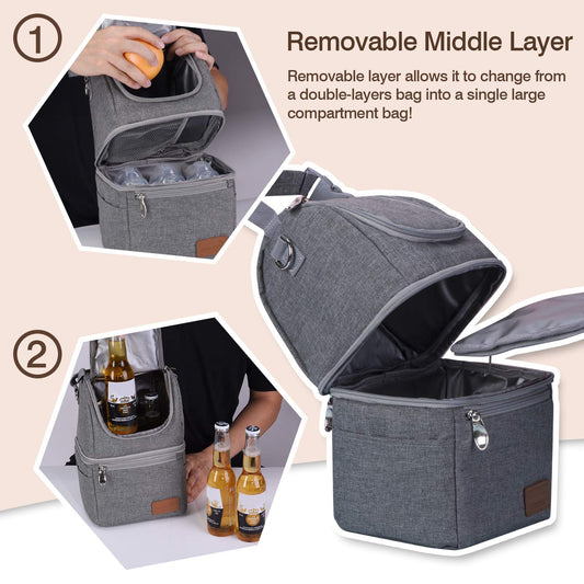 Momcozy cooler bag with baby bottles inside
