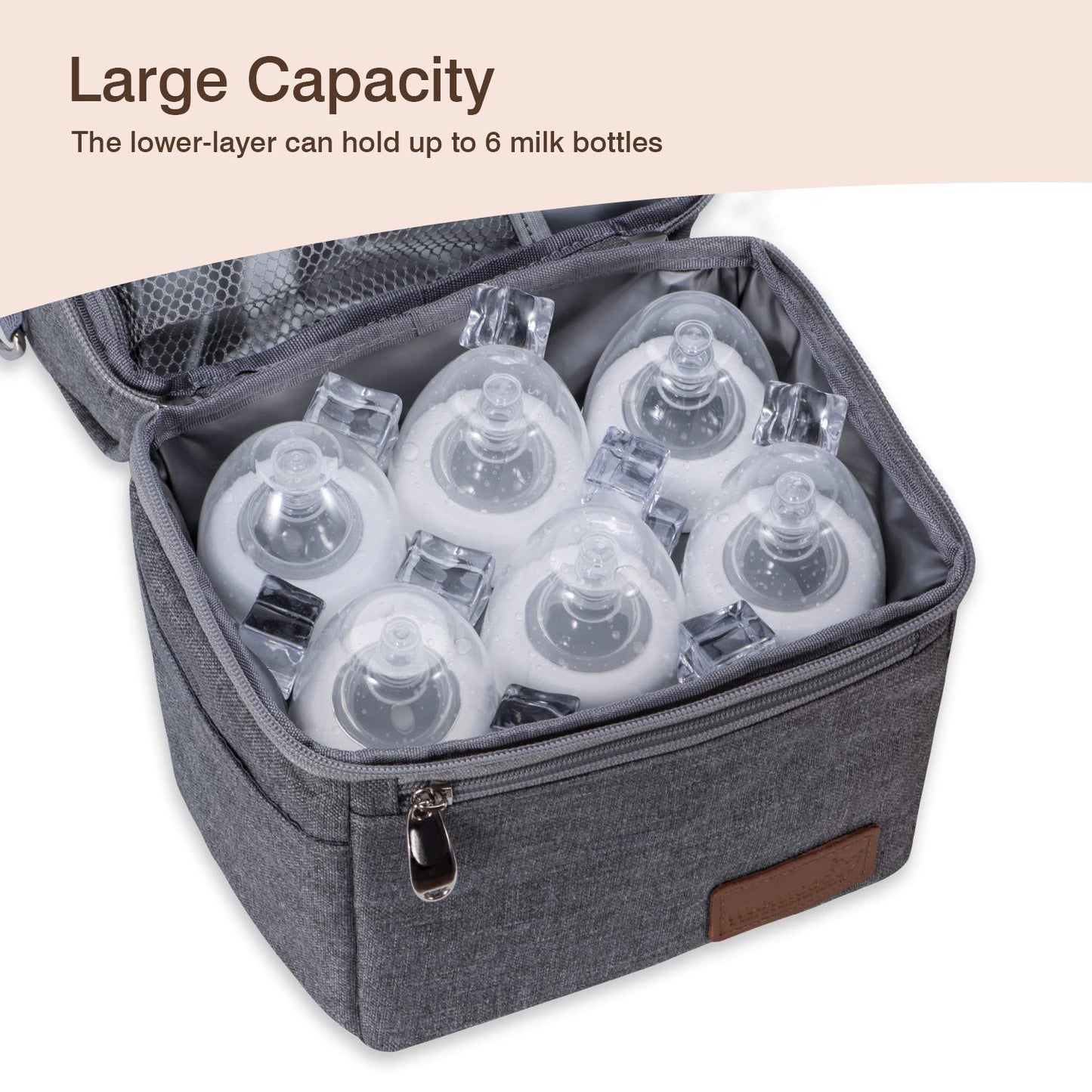 Momcozy multi-function bag with detachable compartment removed