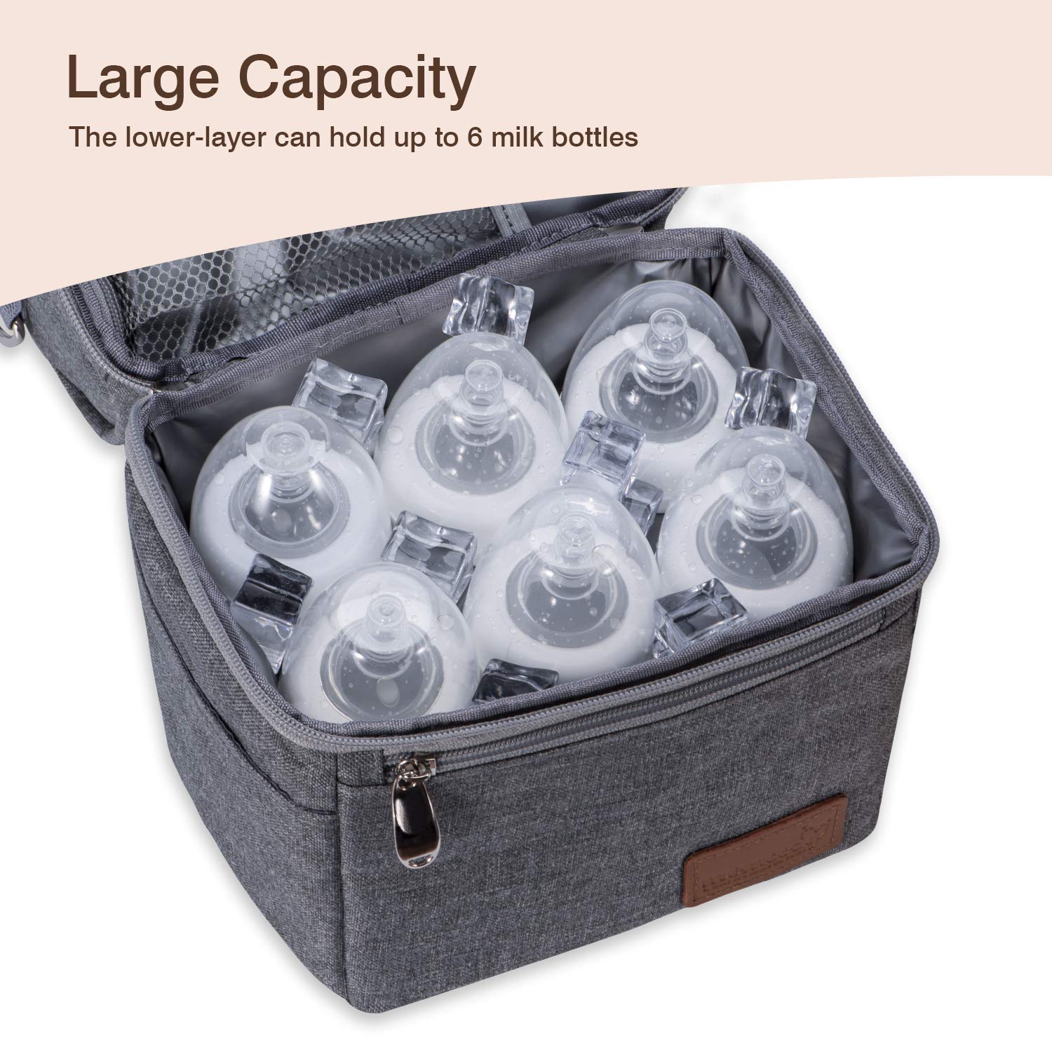 Momcozy multi-function bag with detachable compartment removed