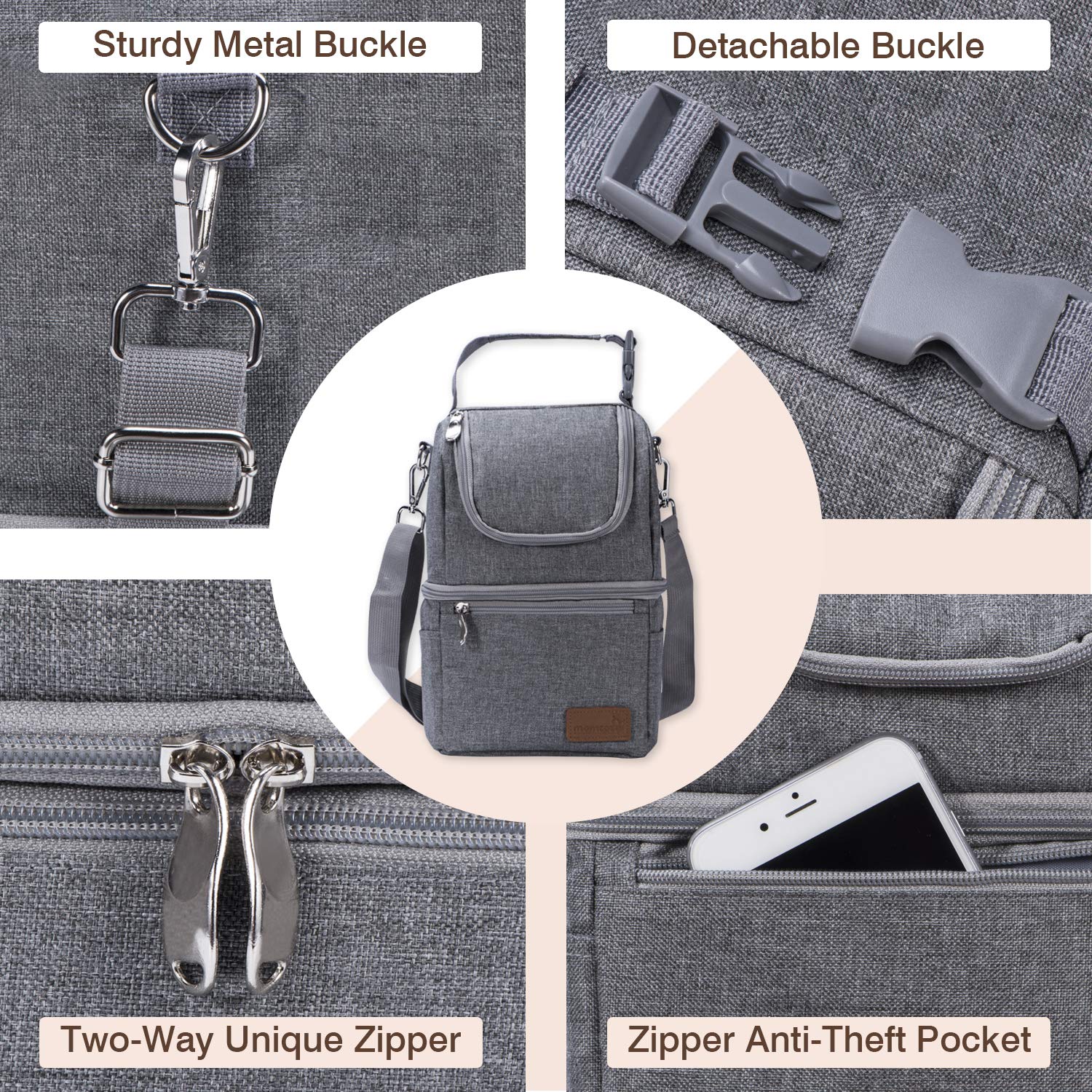 Momcozy bottle bag attached to stroller handle