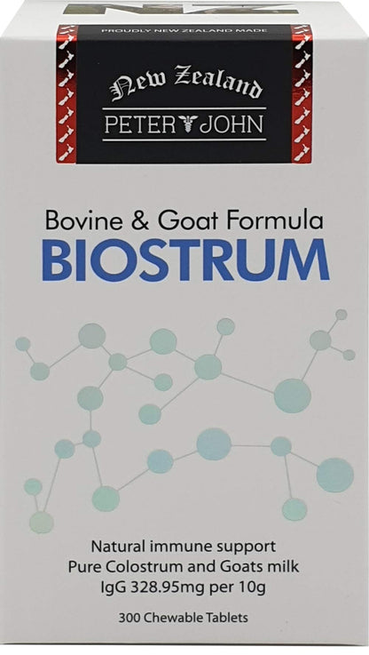 New Zealand bovine colostrum and goat milk chewable tablets for immune support nutrition label