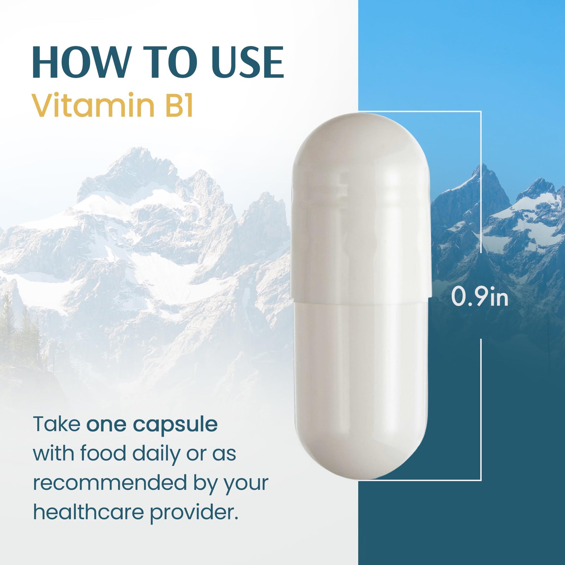 Vykee Nutrition thiamine capsules showing secure tamper evident seal.