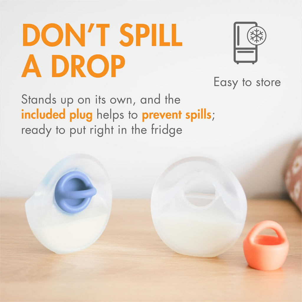 Boon Trove passive silicone pump standing steadily on a tabletop surface to demonstrate spill proof design