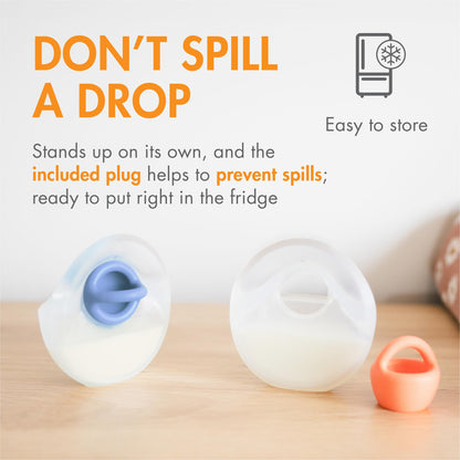 Boon Trove passive silicone pump standing steadily on a tabletop surface to demonstrate spill proof design