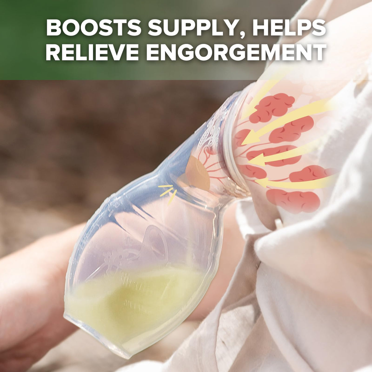 Haakaa portable lightweight silicone breast pump close up view