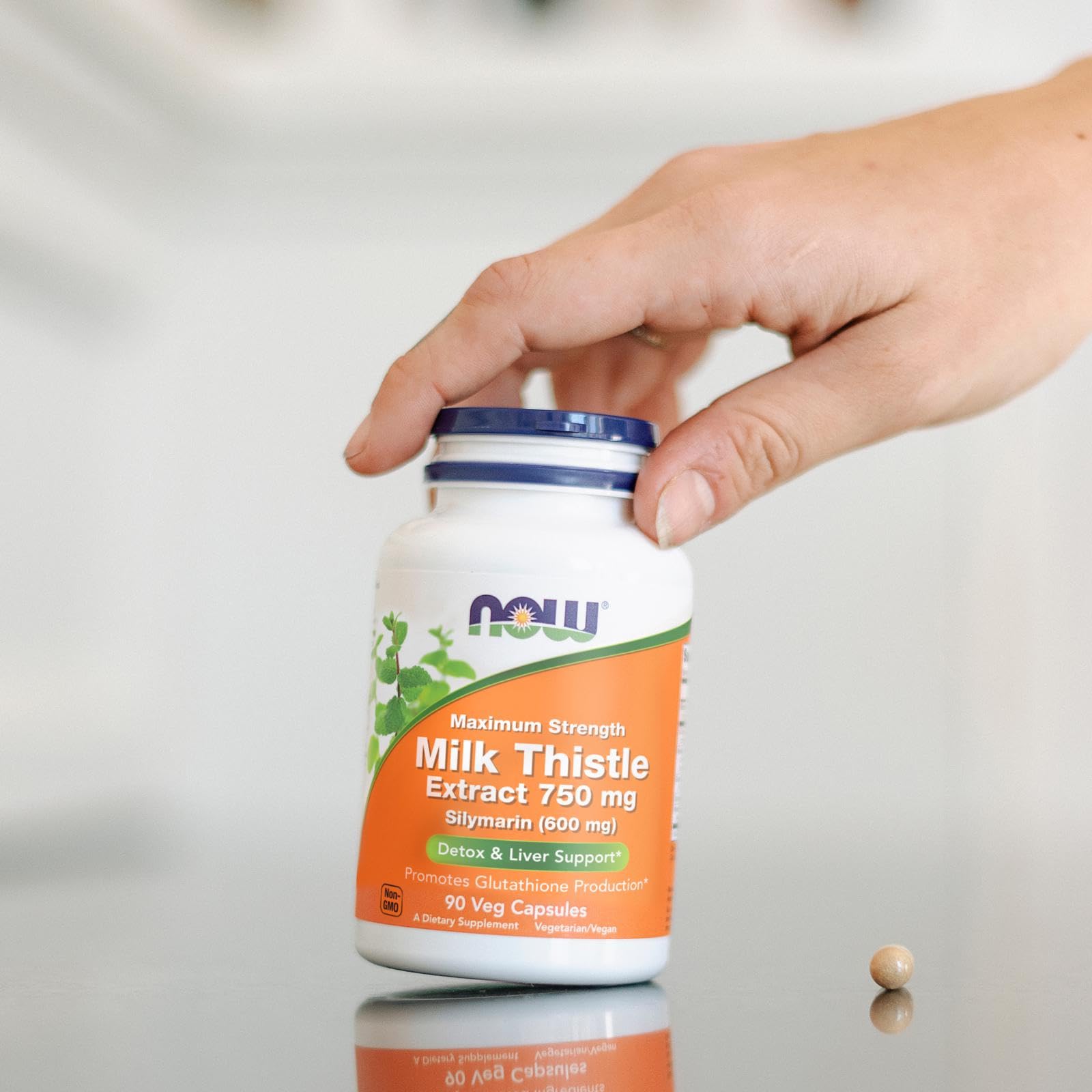 Now Foods silymarin flavonoids 600 milligrams supplement facts display