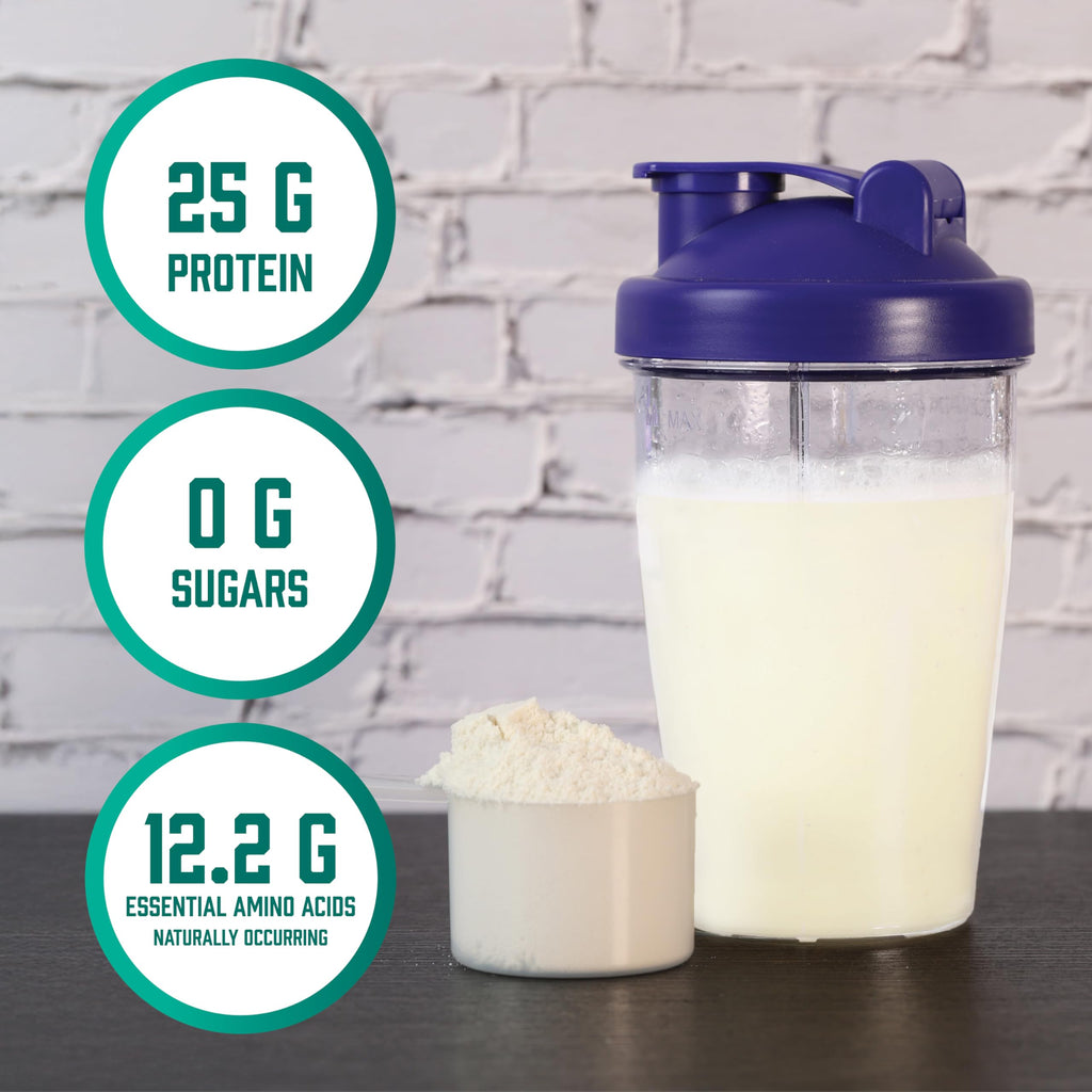 Side view of NOW Sports microfiltered whey isolate showing ingredient transparency