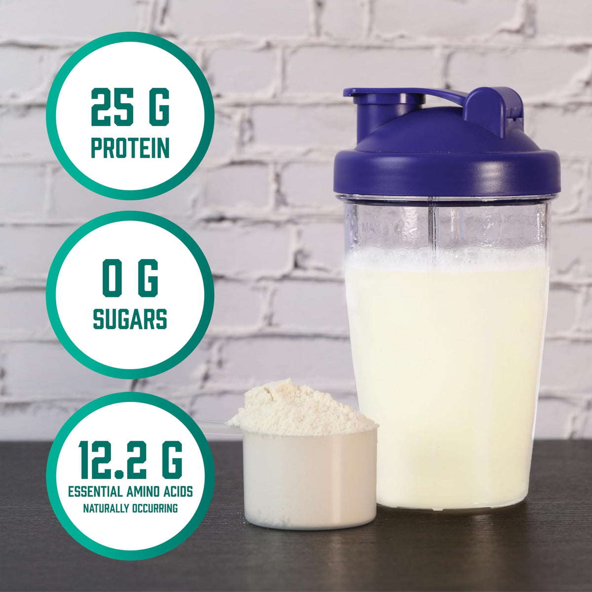 Side view of NOW Sports microfiltered whey isolate showing ingredient transparency