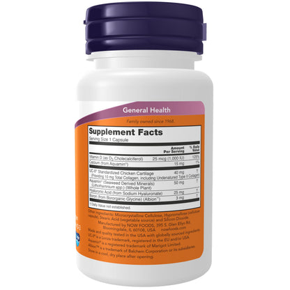 Now Foods Advanced UC II Joint Relief supplement facts label