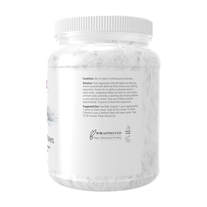 NOW Foods Pure Magnesium Flakes highly concentrated bath soak packaging details and ingredient label