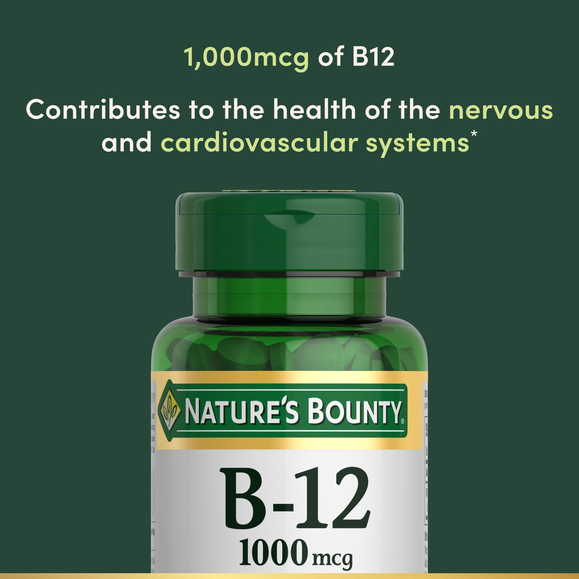 Vegetarian friendly Vitamin B12 coated tablets nutritional facts panel