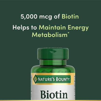 Imported Nature's Bounty Biotin rapid release softgels for cellular energy