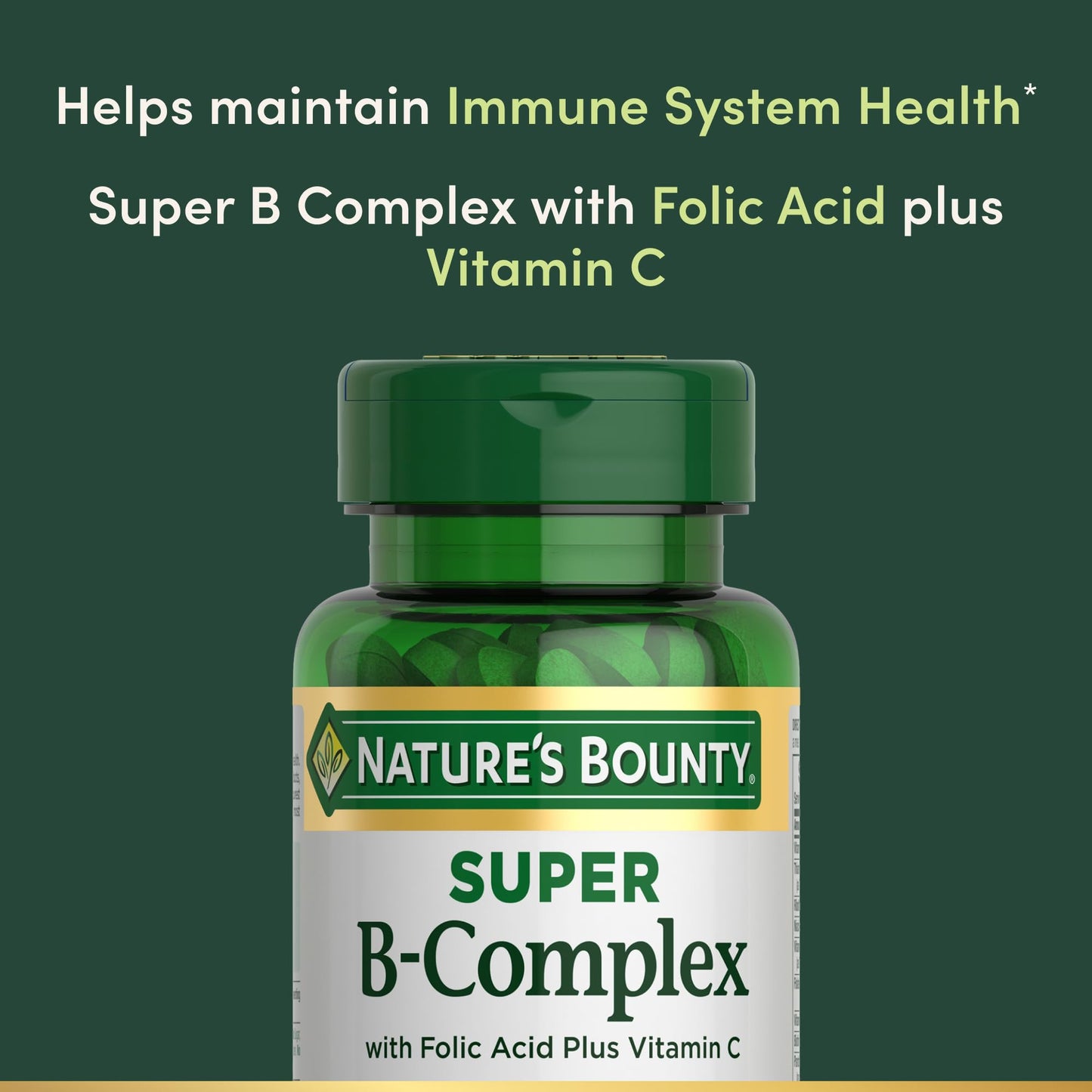 Close up view of the daily usage instructions for Nature's Bounty B complex imported vitamins