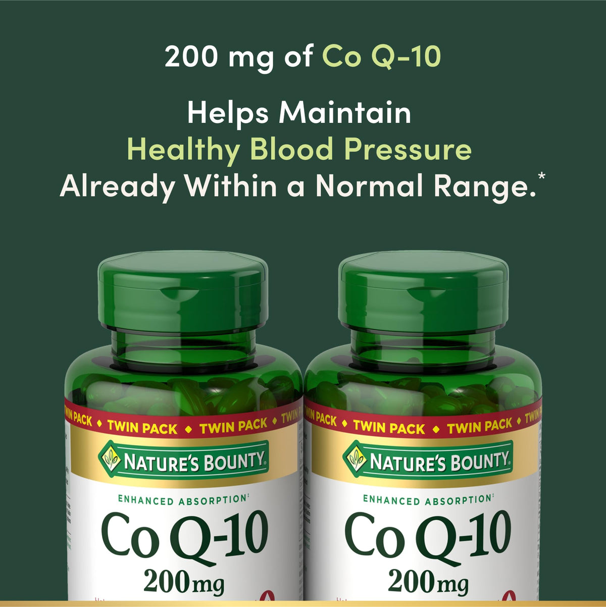 Nature's Bounty CoQ10 200mg Softgels supplement facts nutritional label