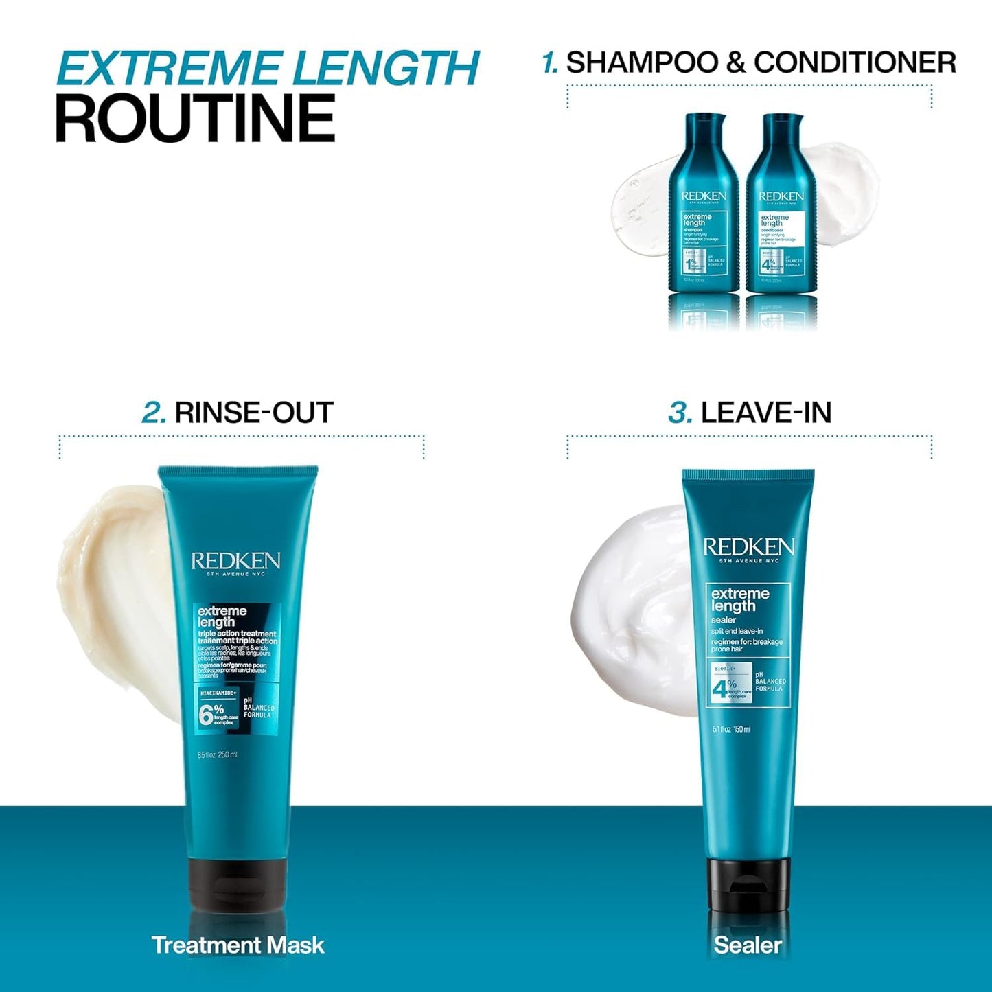 Redken length care complex shampoo 10.1 fluid ounce size packaging